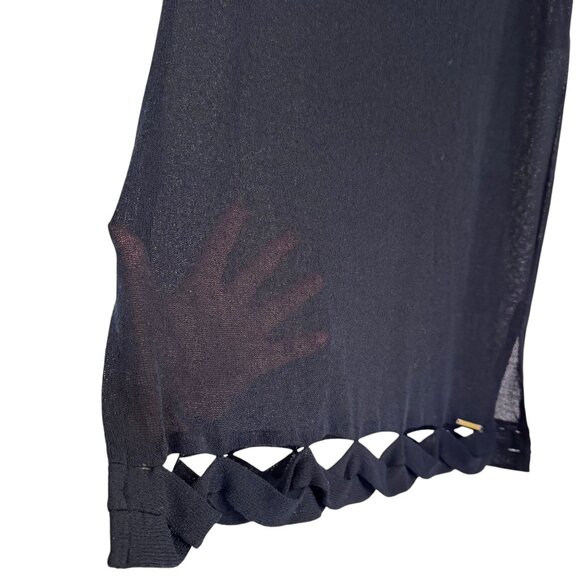 Maryan Mehlhorn Women's Black Knitted Round Neck Shirt Dress Size S - Picture 5 of 12